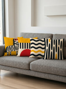 Modern Abstract Cushion Cover Set (4 Pieces) – 43x43 cm - Image 2