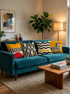 Modern Abstract Cushion Cover Set (4 Pieces) – 43x43 cm