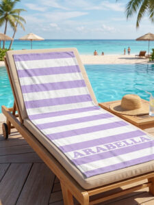 Personalized Striped Beach Towel – Custom Name Summer Pool & Beach Towel - Image 3