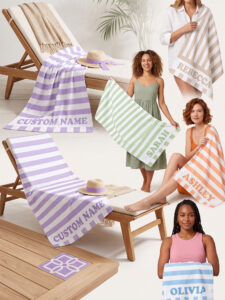 Personalized Striped Beach Towel – Custom Name Summer Pool & Beach Towel - Image 4