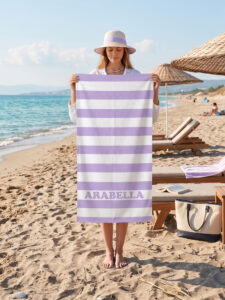 Personalized Striped Beach Towel – Custom Name Summer Pool & Beach Towel - Image 5