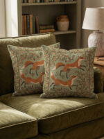 Fox Cushion Cover Set of 2 – Woodland Animal Throw Pillow