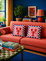 Lobster Cushion Cover – Coastal Throw Pillow Cover