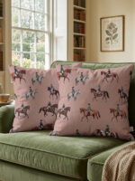 Horse Cushion Cover Set of 2 – Equestrian Style Throw Pillow