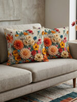 Floral Cushion Cover Set of 2 – Botanical Throw Pillow