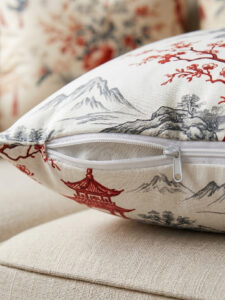 Chinoiserie Cushion Cover Set (4 Pieces) – 43x43 cm - Image 3
