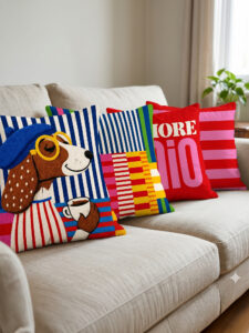 Colorful Dog Cushion Cover Set (4 Pieces) – 43x43 cm - Image 2