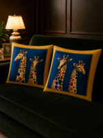 Colorful Giraffe Cushion Cover Set of 2 – Artistic Throw Pillow - Image 3
