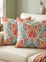 Abstract Cushion Cover Set of 2 – Modern Neutral Throw Pillow - Image 2
