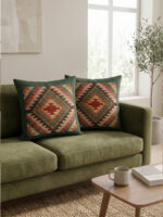 Kilim Cushion Cover Set of 2 – Boho Ethnic Throw Pillow